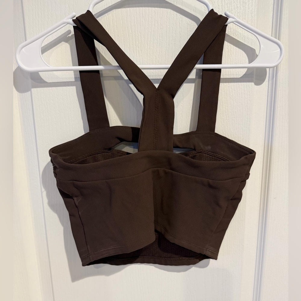 Sincerely Jules Brown Crop Top active NWOT - Picture 3 of 6
